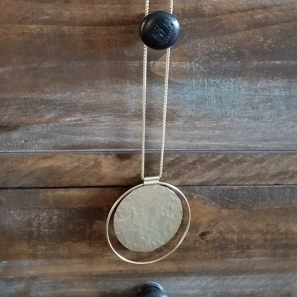 Anthropologie Gold Vortex Pendant Necklace